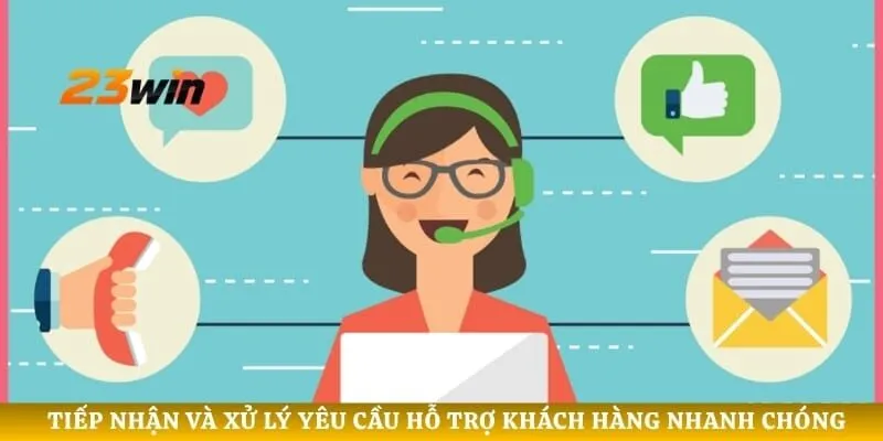 Tiếp nhận và xử lý yêu cầu hỗ trợ khách hàng nhanh chóng